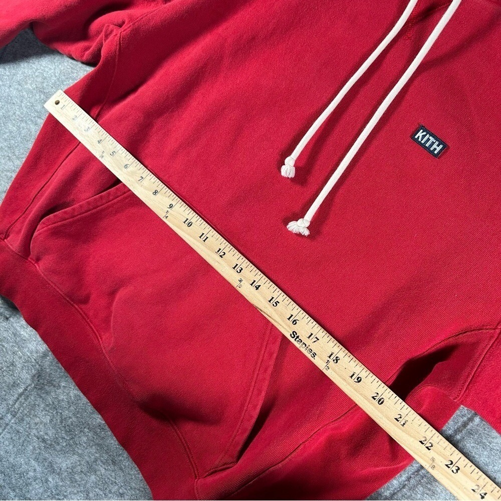 Kith Hoodie Mens Large Red Blue Colorblock Pullover Two Tone Contrast Sweatshirt - Picture 5 of 6